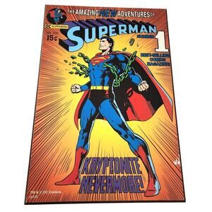 Superman # 233 DC Comics Publications Wooden Wall Décor Plaque 13" x 19”